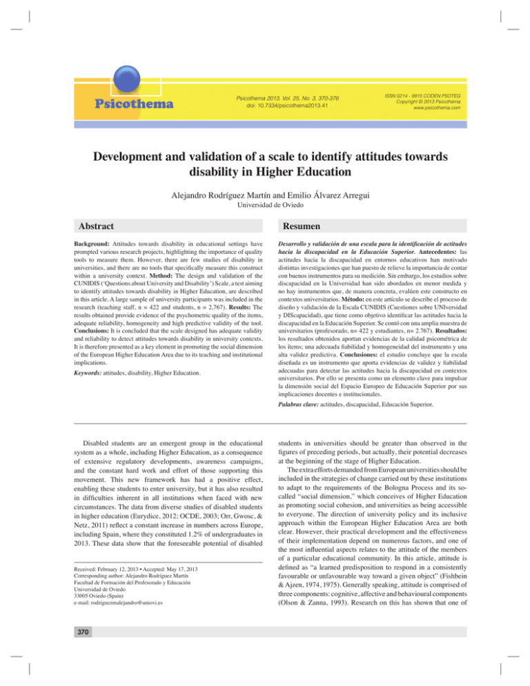 Development and validation of a scale to identify