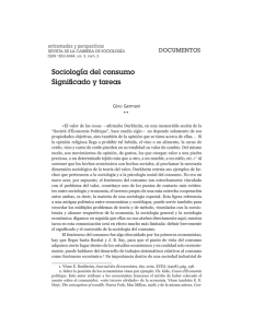 Sociología del consumo Significado y tareas