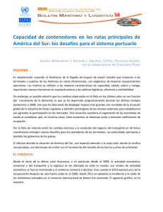 58 Capacidad de contenedores en las rutas principales de América