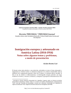 Inmigración europea y artesanado en América