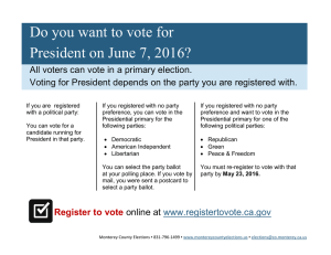 Do you want to vote for President on June 7, 2016?