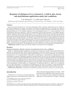 Response of chickpea (Cicer arietinum L.) yield to zinc, boron