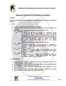 Reglamento Oficial para las Competencias de Andadura