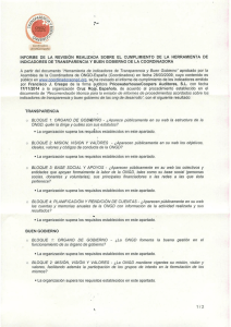 Informe de la revisión realizada sobre el cumplimiento