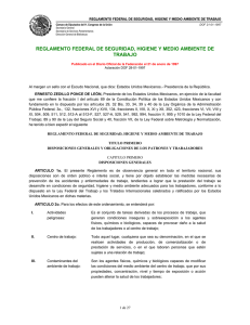 reglamento federal de seguridad, higiene y medio ambiente de trabajo