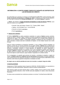 Información a clientes sobre el Fondo de Garantía de