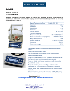Serie SSB Balanza Analitica Modelo SSB-124