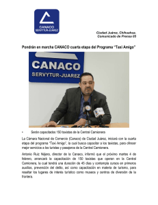 Pondrán en marcha CANACO cuarta etapa del Programa “Taxi Amigo”
