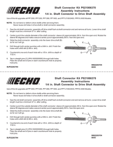 Shaft Connector Kit P021006370 Assembly Instructions 1/4 in