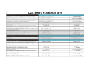 calendario académico 2016 - Universidad del Atlántico