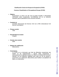 Clasificación Común de Grupos de Ocupación (CCGO)