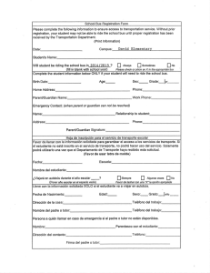 School Bus Registration Form Please complete