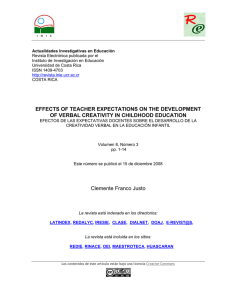 EFFECTS OF TEACHER EXPECTATIONS ON THE DEVELOPMENT