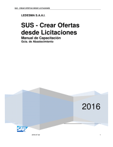 SUS - Crear Ofertas desde Licitaciones