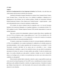 177-2015 Amparo - Tribunal Supremo Electoral