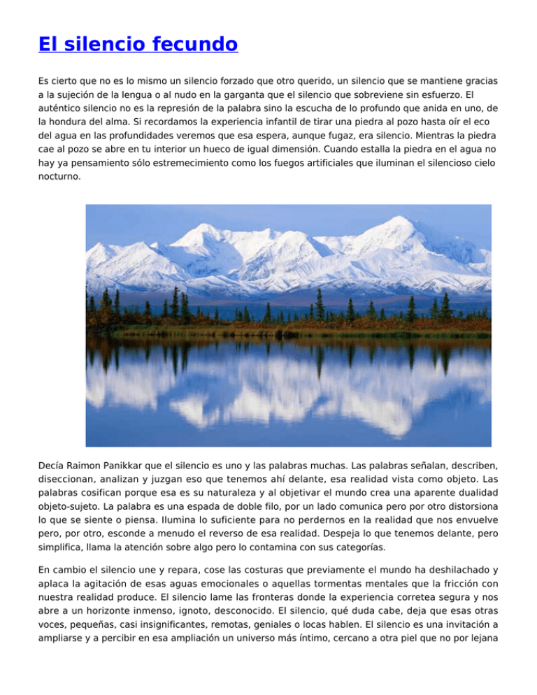 El Silencio Fecundo