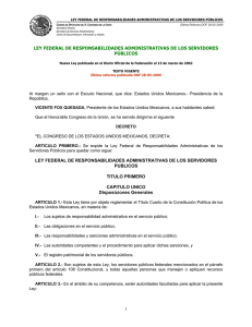 ley federal de responsabilidades administrativas de los servidores