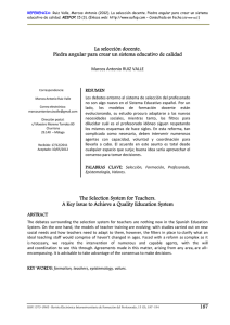 La selección docente. Piedra angular para crear un sistema