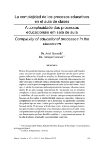 La complejidad de los procesos educativos en el aula de