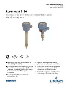 Rosemount 2130 Interruptor de nivel de líquido mediante horquilla