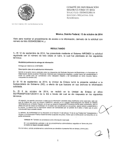 COMITÉ DE INFORMACIÓN SEGOB/CI/ORD/37/2OI4 SOLICITUD