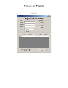 Arreglos de Objetos