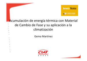 Acumulaci&oacute;n de energ&iacute;a t&eacute;rmica con Material de Cambio de Fase y