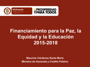 Financiamiento para la Paz, la Equidad y la Educación 2015-2018