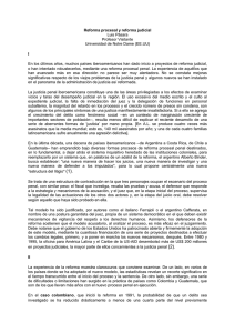 Reforma procesal y reforma judicial Luis Pásara Profesor Visitante