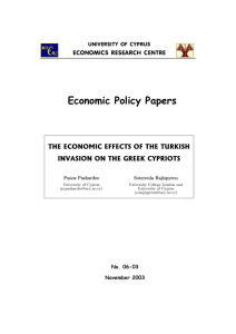 The Economic Effects of the Turkish Invasion on the Greek Cypriots