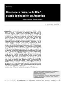 Resistencia Primaria de HIV-1: estado de situación en Argentina