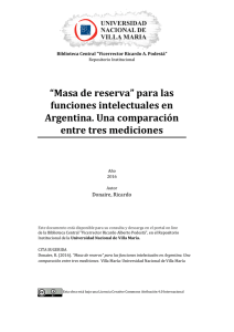 “Masa de reserva” para las funciones intelectuales en Argentina