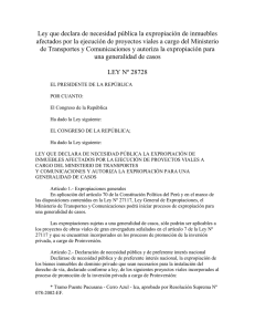 Ley que declara de necesidad pública la expropiación de