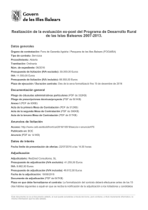 Realizaci&oacute;n de la evaluaci&oacute;n ex-post del Programa de Desarrollo