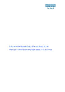 Informe de Necessitats Formatives 2016