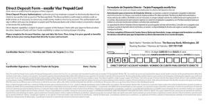 Direct Deposit Form – excella®Visa® Prepaid Card - Pay-O