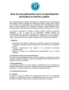 Guía de Procedimientos Castración en Perros y Gatos