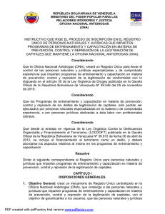 Requisitos - Oficina Nacional Antidrogas