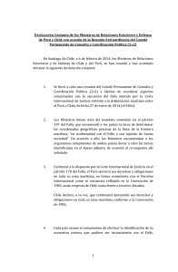 Declaración Conjunta - Ministerio de Relaciones Exteriores de Chile