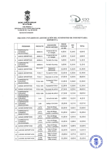 Precios unitarios de adjudicación del suministro