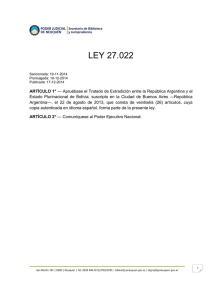 27022 Tratado de Extradición entre la República Argentina y el