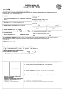 cuestionario de solicitud de visado