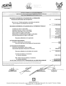 recursos obtenidos (utilizados) en la operación