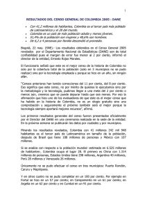 Resultados del Censo de Colombia 2005: Poblaci&oacute;n y Demograf&iacute;a