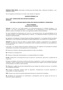 Ley para la Mejora Regulatoria del Estado de México y