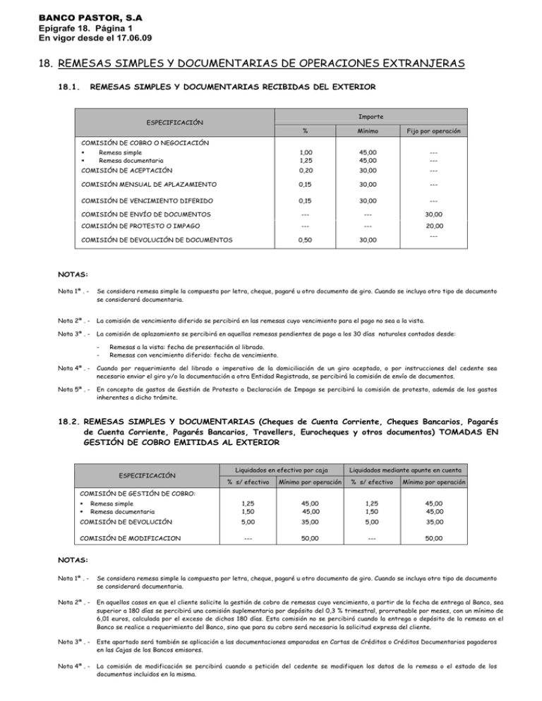 Remesas Simples Y Documentarias De Operaciones 7112