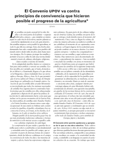 El Convenio UPOV va contra principios de convivencia que hicieron