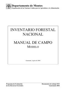 INVENTARIO FORESTAL NACIONAL MANUAL DE CAMPO