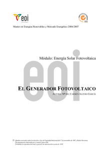 el generador fotovoltaico