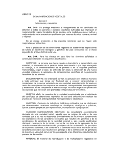 LIBRO III DE LAS OBTENCIONES VEGETALES Sección I